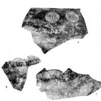 Fragments of the inscribed pot mentioning the 'Vihara of the Great King Kanishka'