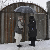 Hajji Naqshband Rajabi and R. Giunta near the new Islamic Museum in Ghazni, 2013 ©IsIAO archives Ghazni/Tapa Sardar Project 2014