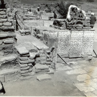 Conservation works in the west area of courtyard, view from south, 1964 ©Italian Archaeological Mission in Afghanistan