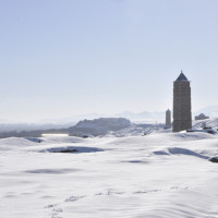 Minaret of Mas'ud III; minaret of Bahram Shah and Ghazni citadel in the distance, 2013 ©IsIAO archives Ghazni/Tapa Sardar Project 2014