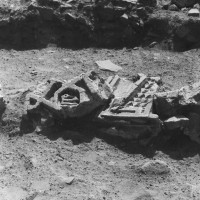 Collapsed brickwork and stucco in the courtyard, 1962 ©Italian Archaeological Mission in Afghanistan